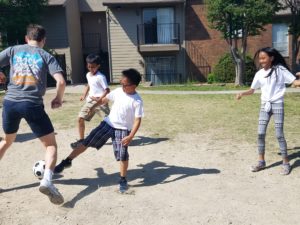 Playing Soccer at Heart House